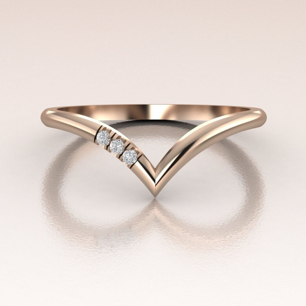 14K Gold V-Shape Ring