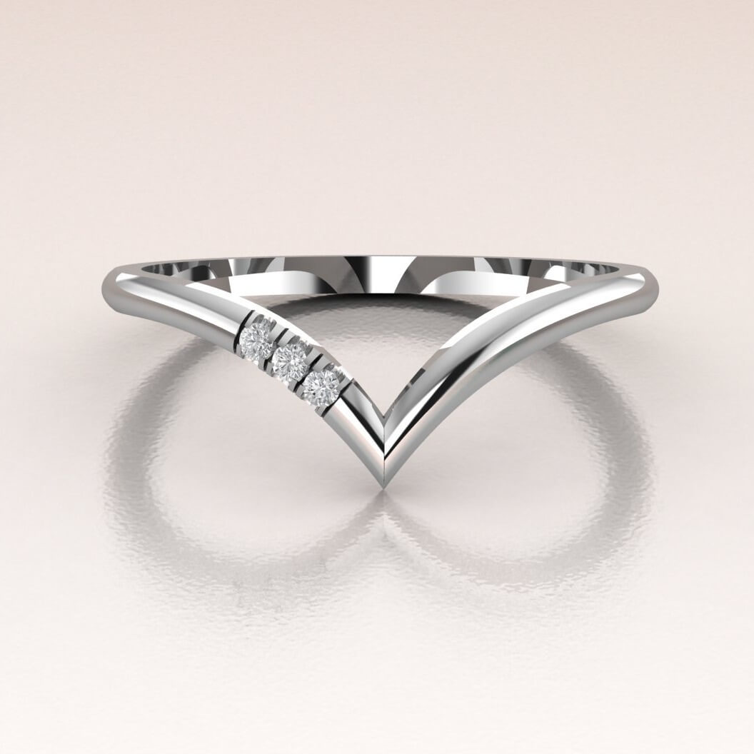 14K Gold V-Shape Ring
