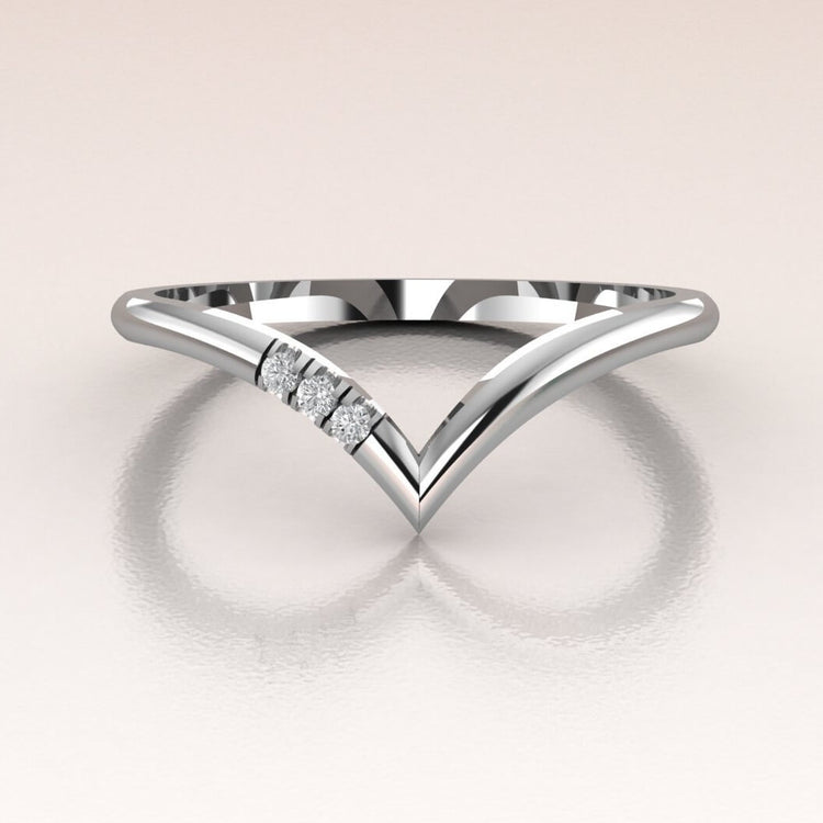 14K Gold V-Shape Ring