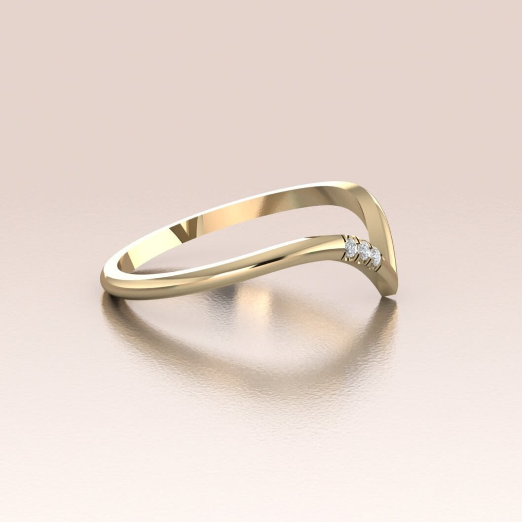 14K Gold V-Shape Ring