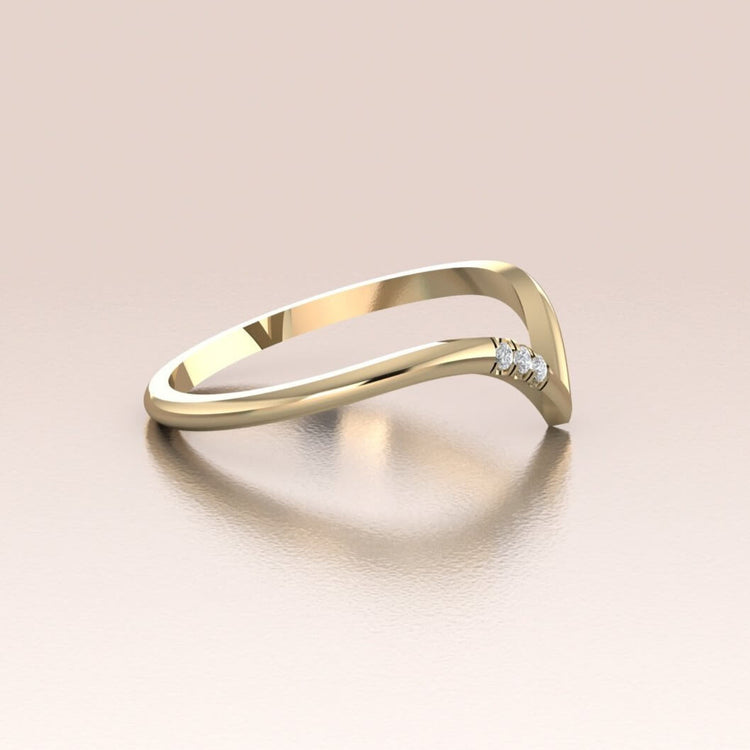 14K Gold V-Shape Ring