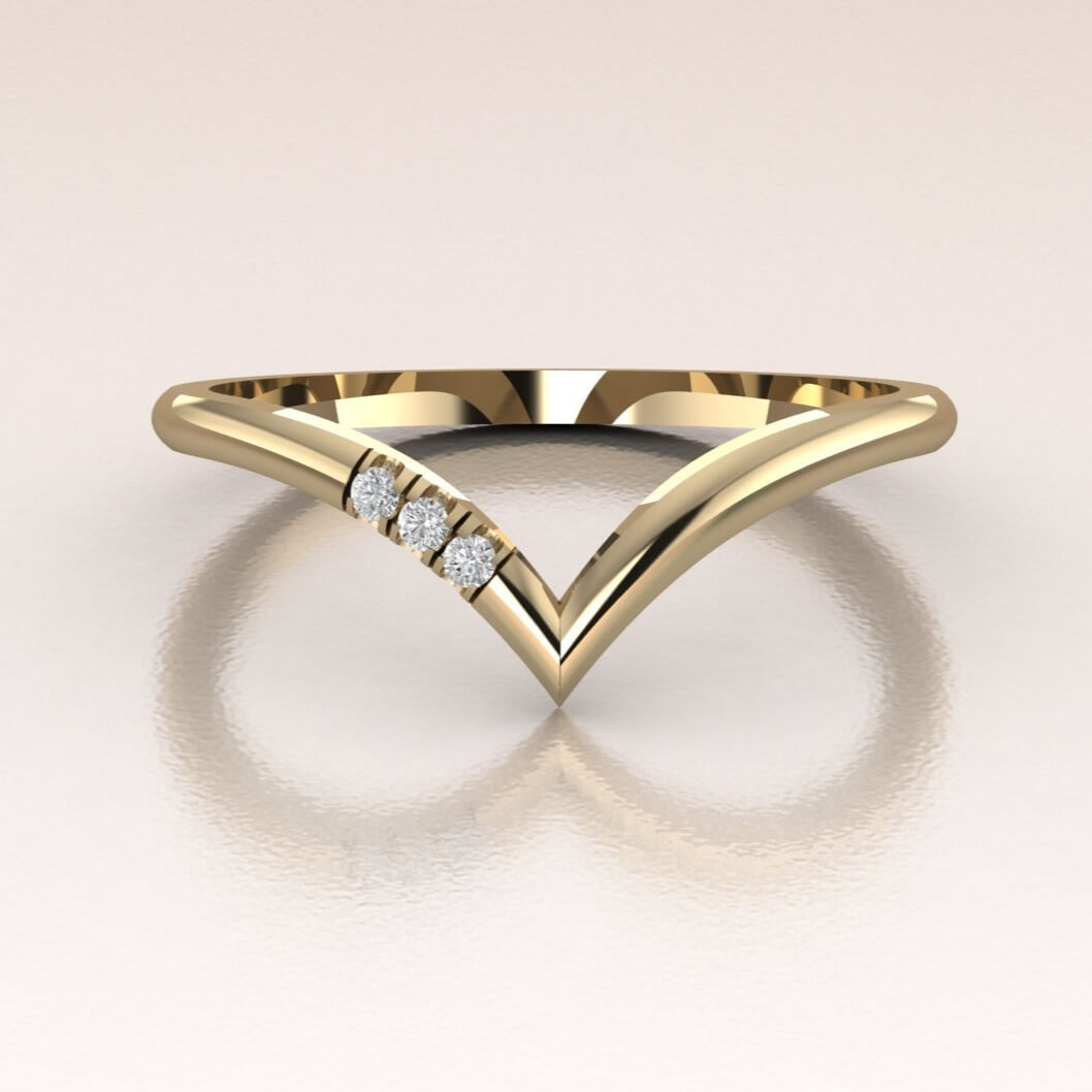 14K Gold V-Shape Ring
