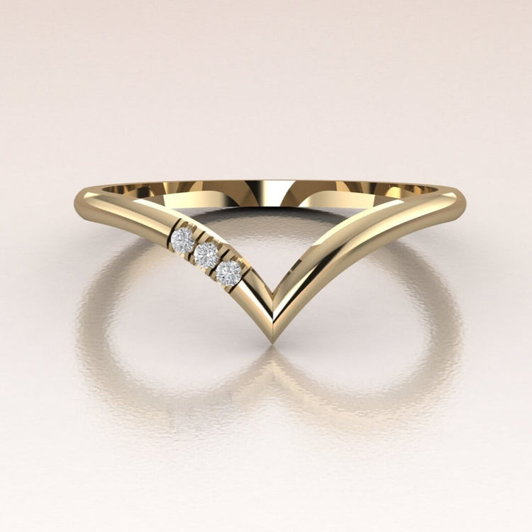 14K Gold V-Shape Ring