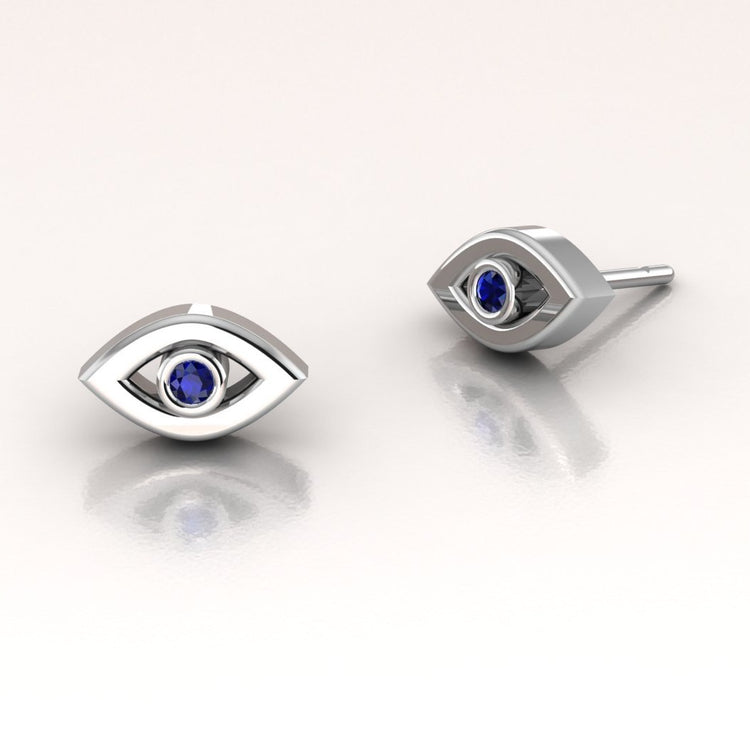 Tiny 14k Gold Evil Eye Earrings – Dainty Protection Jewelry