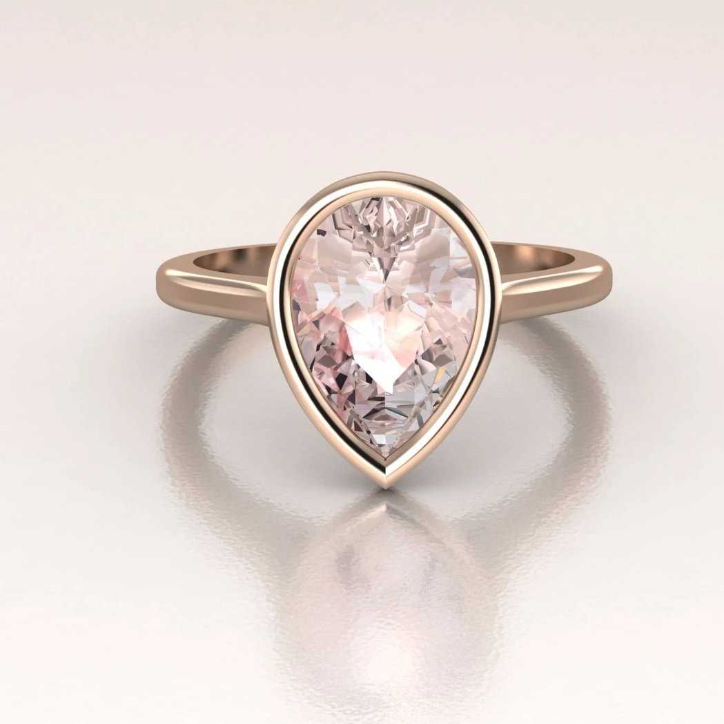 Pear morganite engagement ring rose gold hotsell