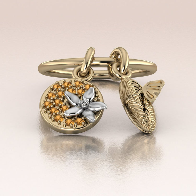 14k Gold Chrysalis Mini Charm Talisman
