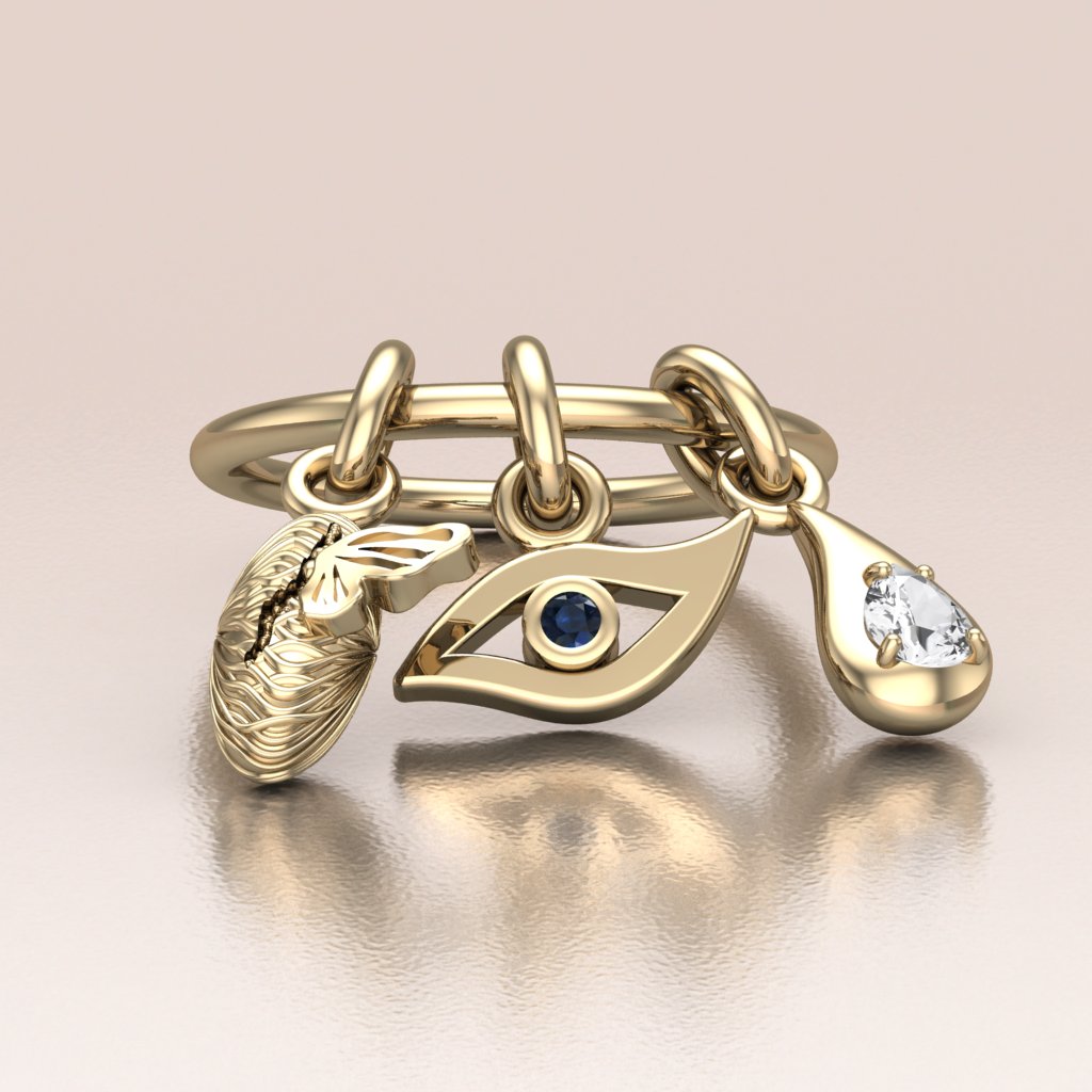 14k Gold Evil Eye Mini Charm Talisman
