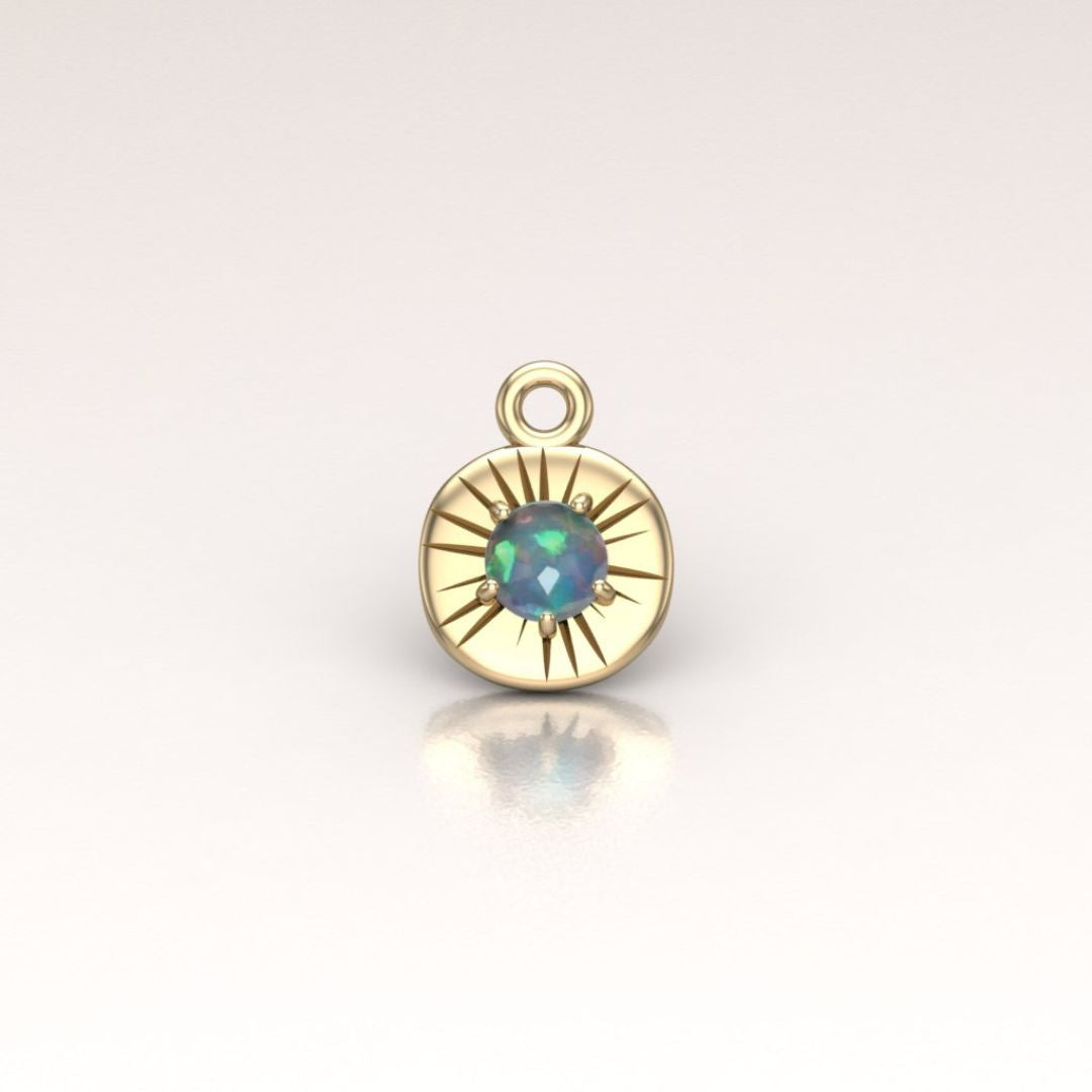 14k Gold Aurora Borealis Opal Charm Talisman