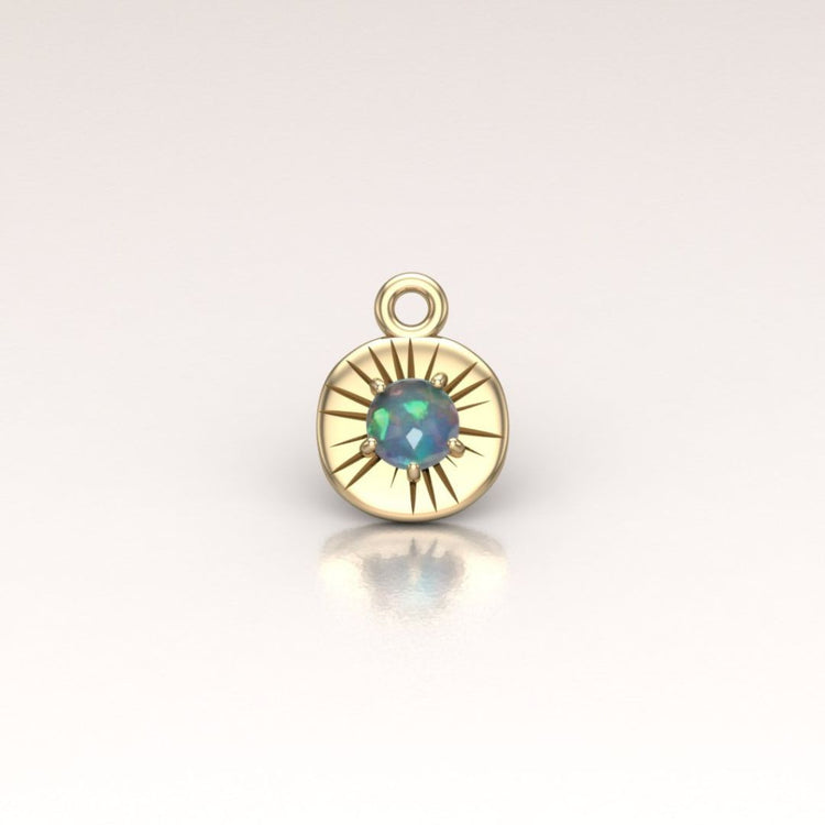 14k Gold Aurora Borealis Opal Charm Talisman
