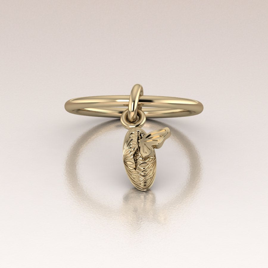 14k Gold Chrysalis Mini Charm Talisman
