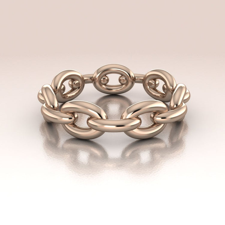 14k Gold Chain Link Ring
