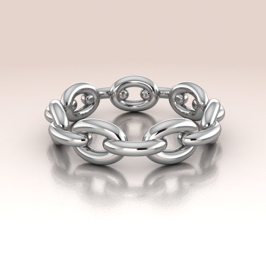 14k Gold Chain Link Ring
