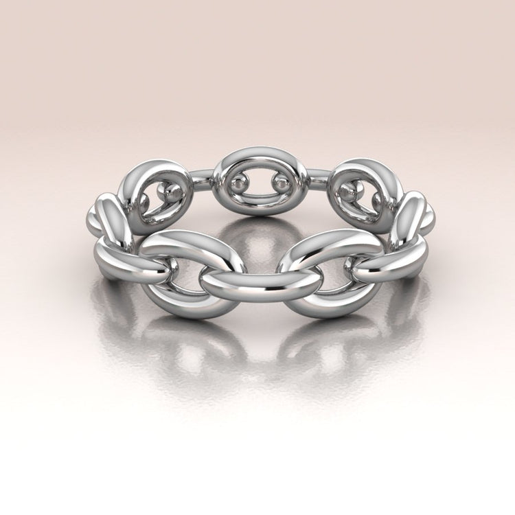 14k Gold Chain Link Ring
