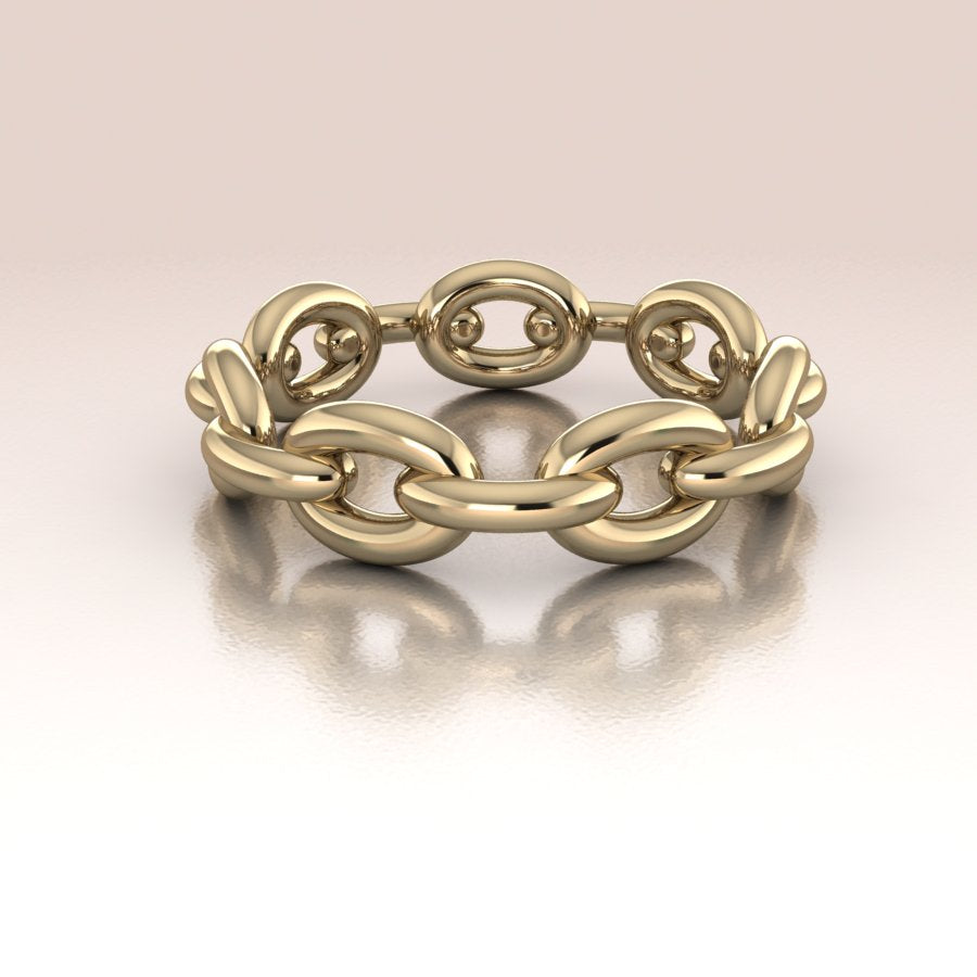 14k Gold Chain Link Ring