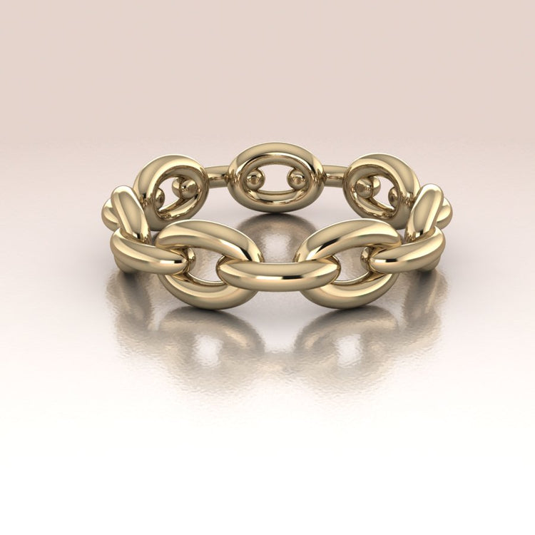 14k Gold Chain Link Ring
