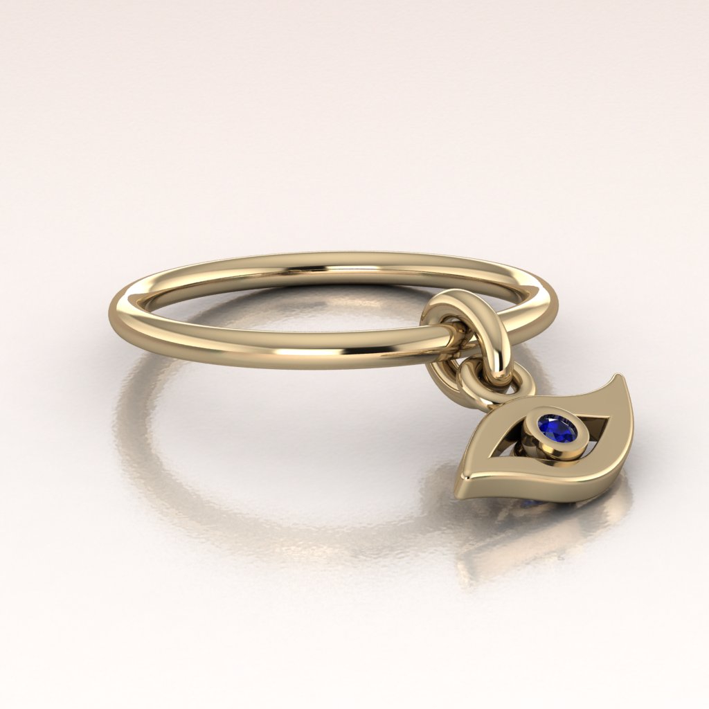 14k Gold Evil Eye Mini Charm Talisman
