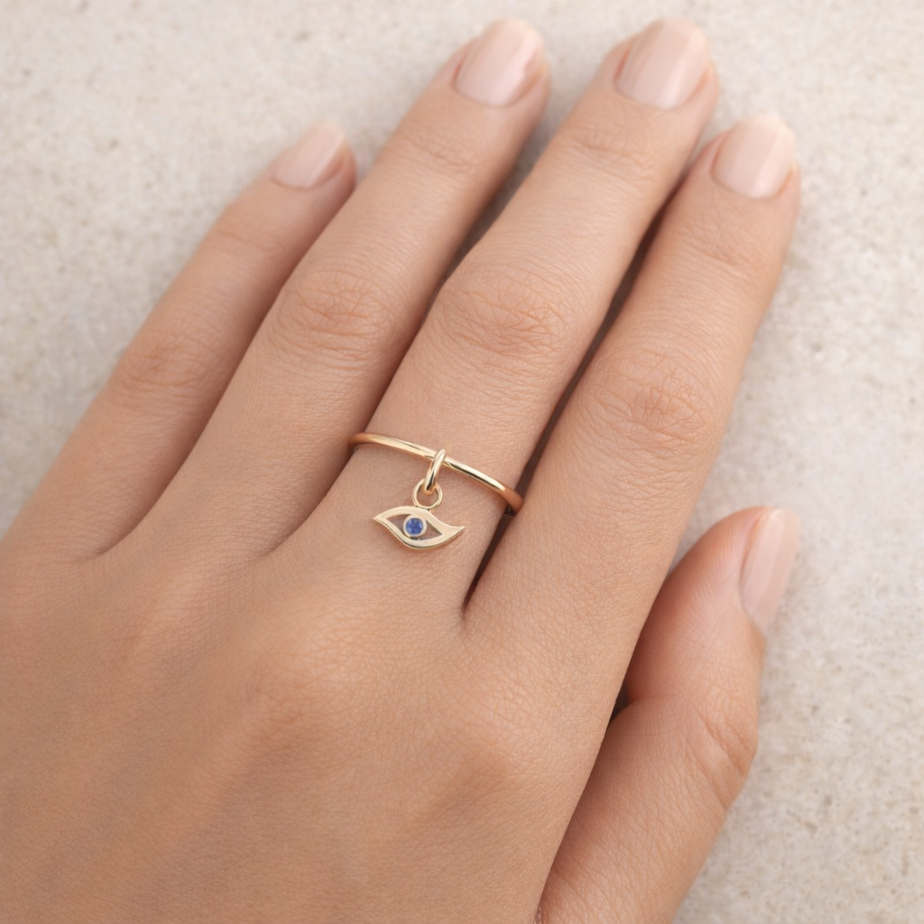 14k Gold Evil Eye Mini Charm Talisman
