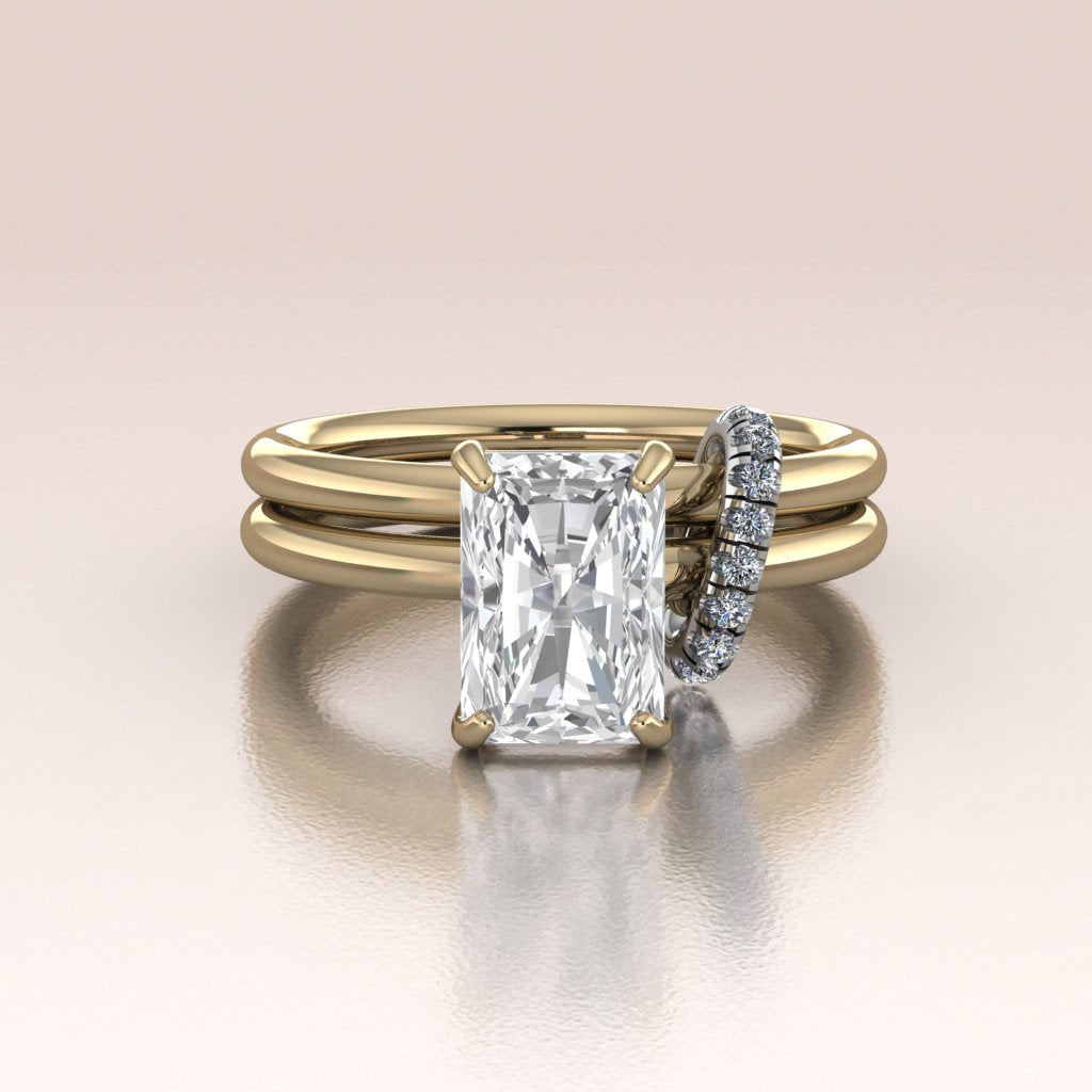 2ct Radiant Cut Lab Diamond Kinetic Engagement Ring in 14k Yellow Gold - Chiara
