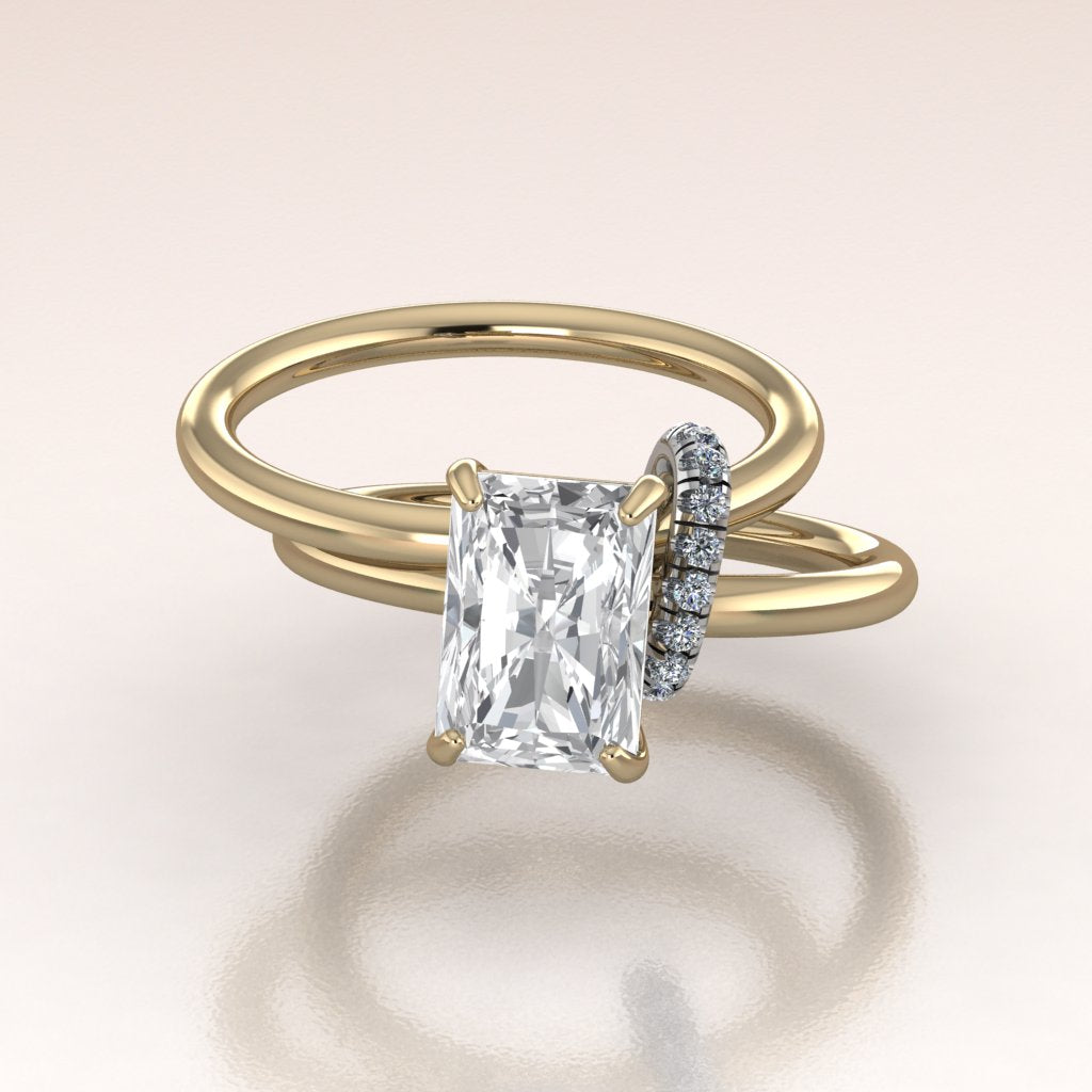 2ct Radiant Cut Lab Diamond Kinetic Engagement Ring in 14k Yellow Gold - Chiara