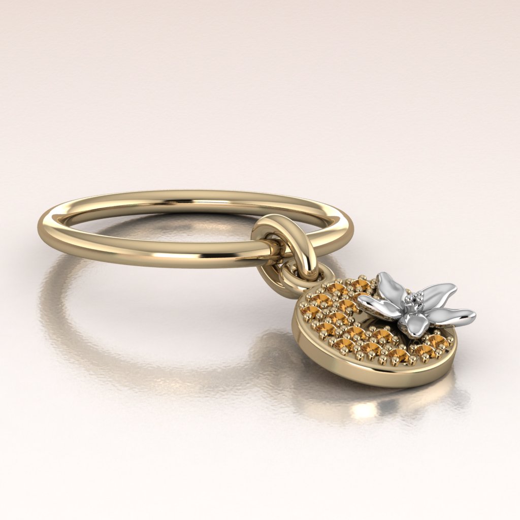 14k Gold Orange Blossom Charm Talisman