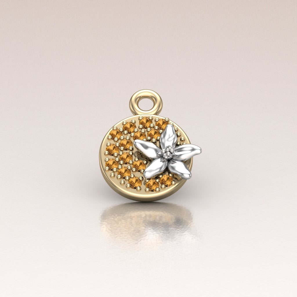 14k Gold Orange Blossom Charm Talisman