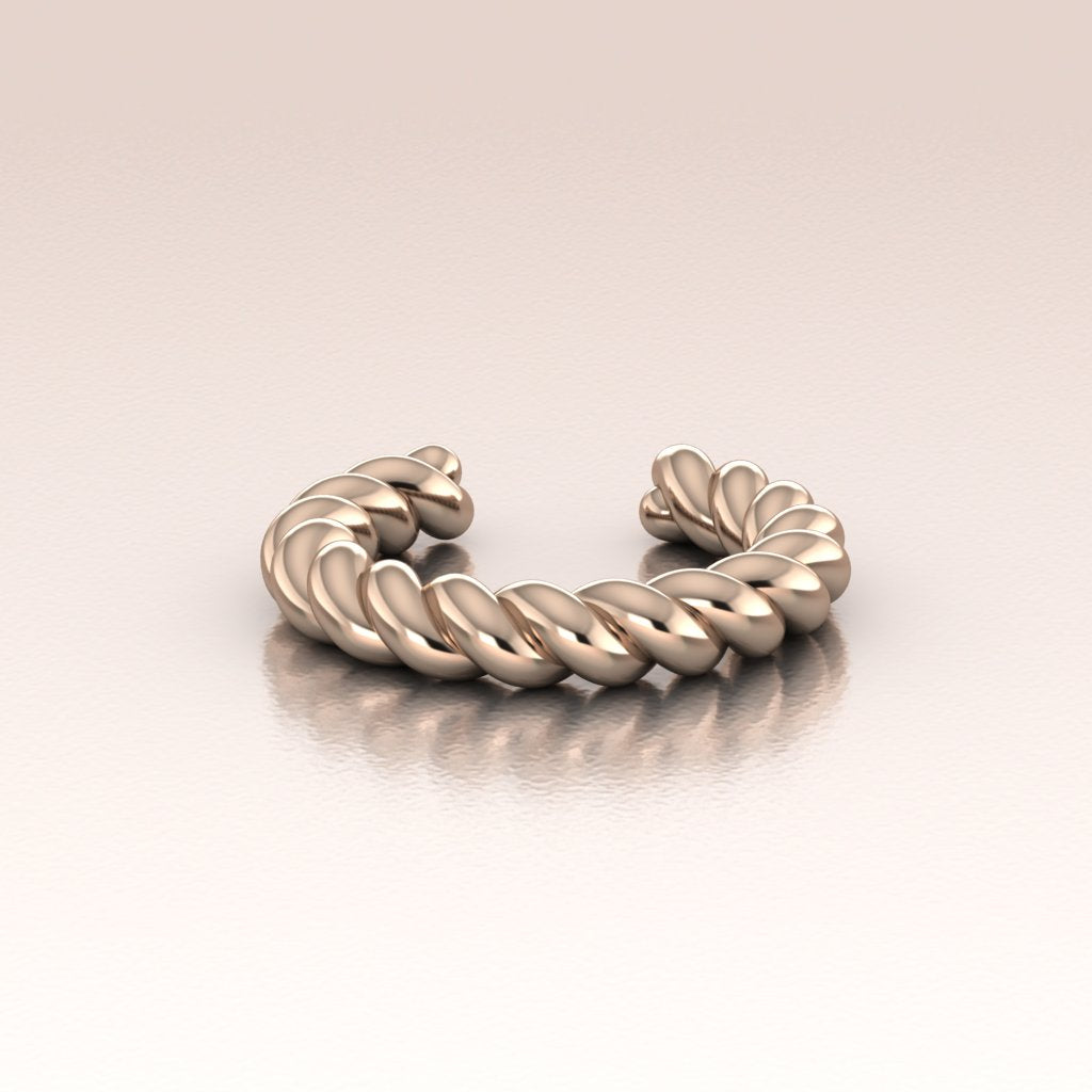 Rose Gold ear cuff twisted rope design