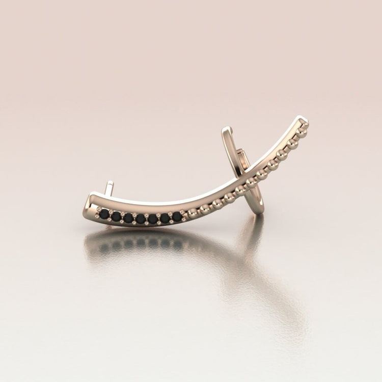 14K Gold With Diamonds Claw Ear Crawler
