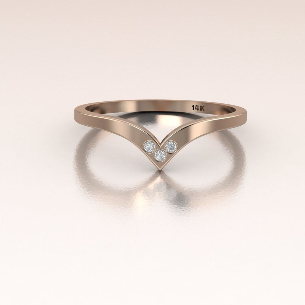 14K Rose Gold Past Present Future Ring