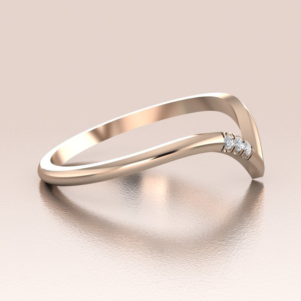 14K Gold V-Shape Ring