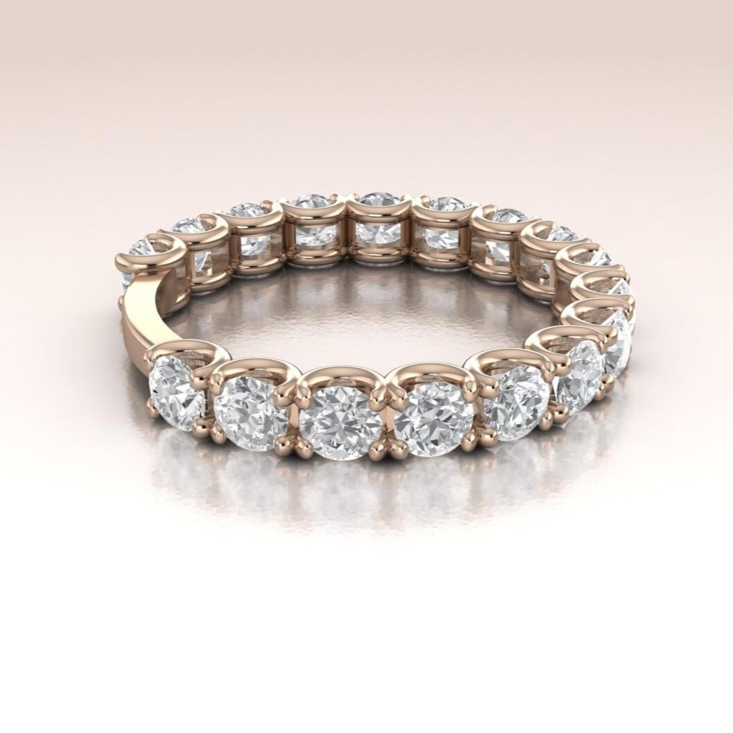 14K Gold White Sapphire Eternity Wedding Band