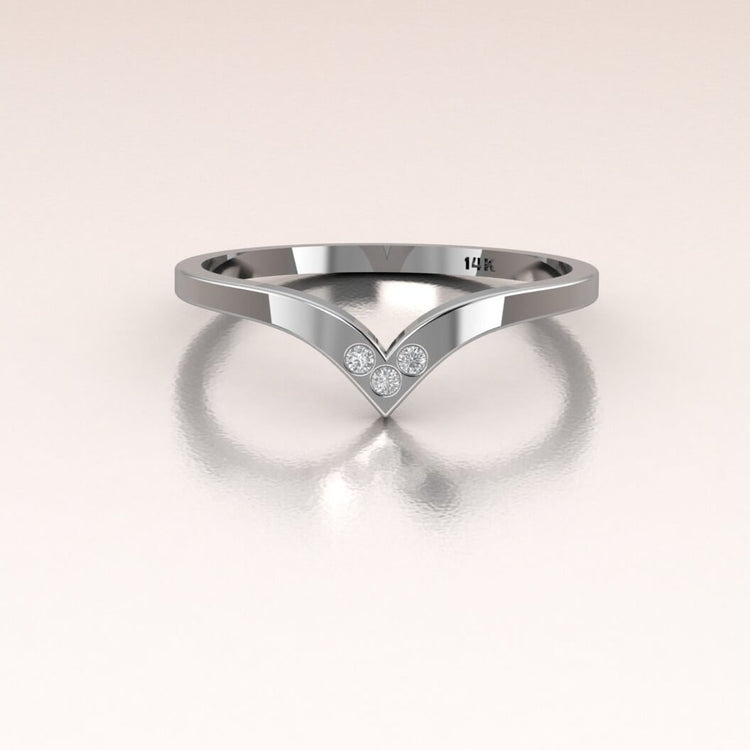 14K White Gold Past Present Future Ring