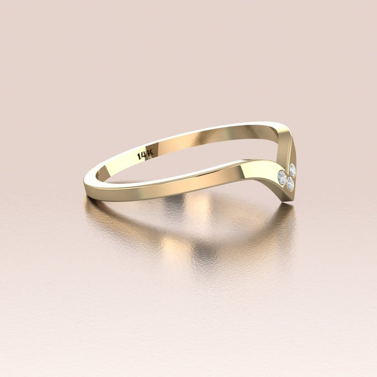 14K Yellow Gold Past Present Future Ring