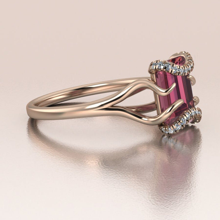 Pink Tourmaline Engagement Ring