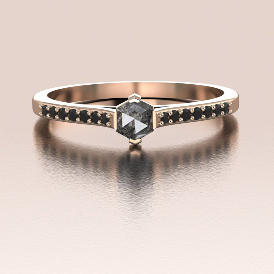 14K Gold 3 Stone Minimalist Diamond Ring 14K Gold / 7.5