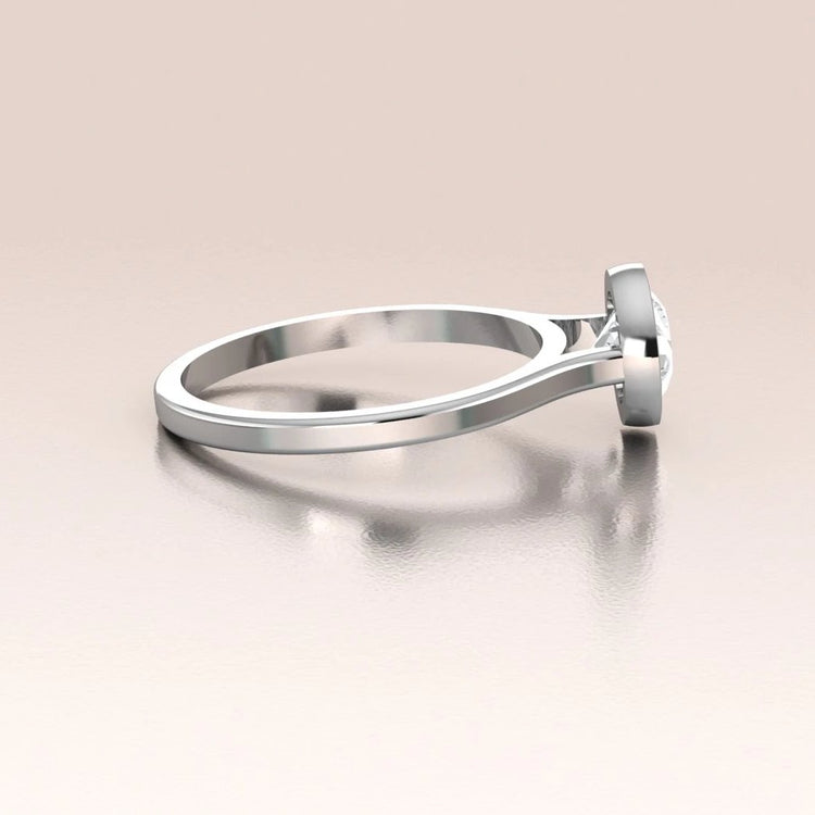 14k Gold Minimalist Round Solitaire Moissanite Engagement Ring

