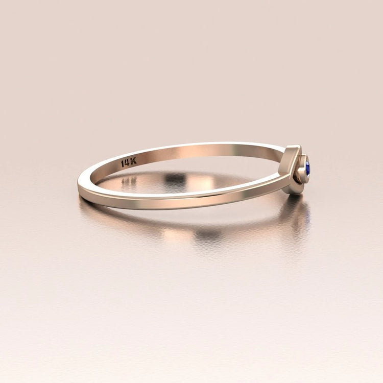 14k Gold Evil Eye Ring with Blue Sapphire | ANTOANETTA
