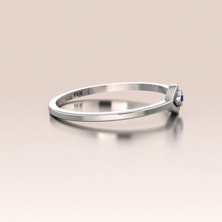 14k Gold Evil Eye Ring with Blue Sapphire | ANTOANETTA
