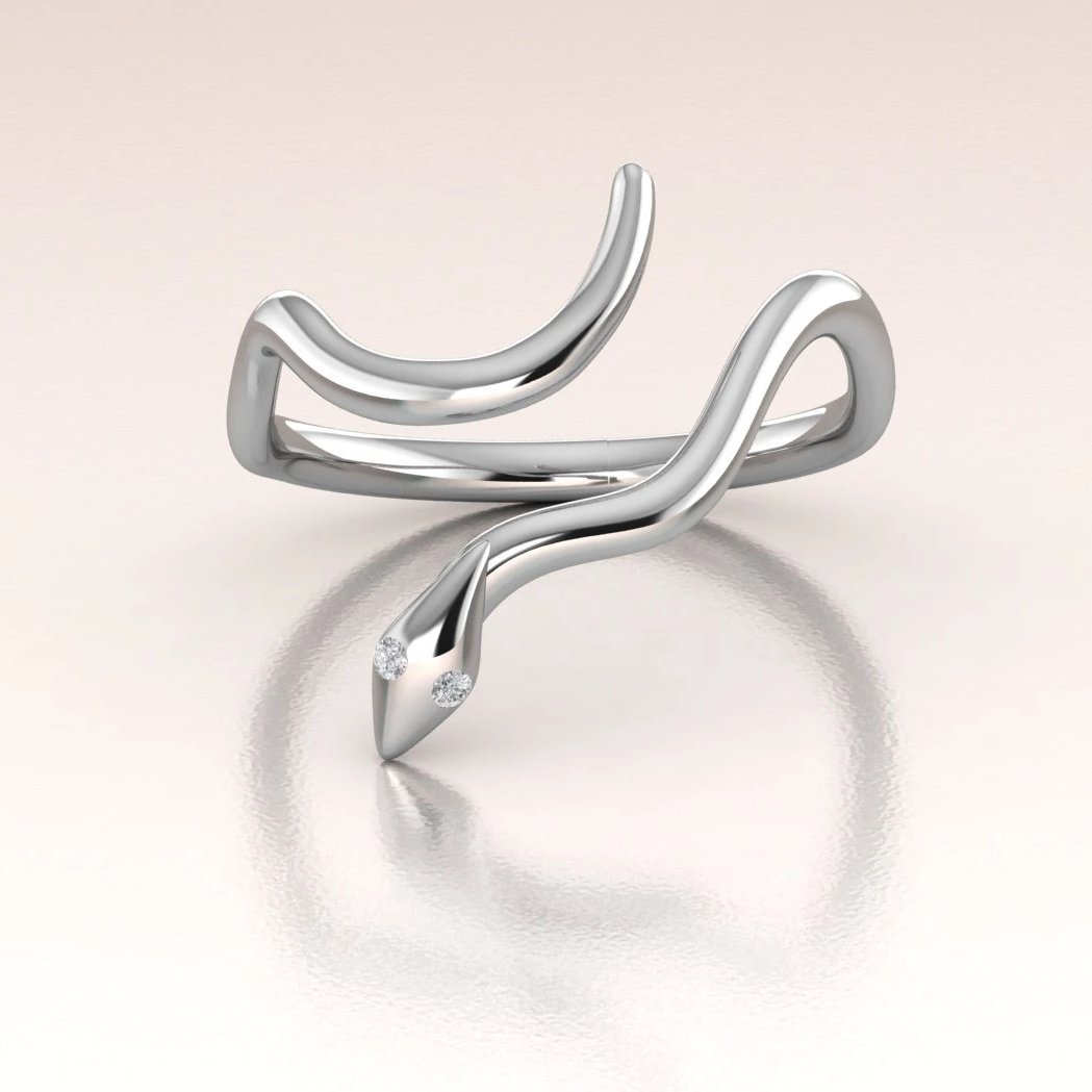 14k Gold Snake Ring with Diamond – Unique Gold Snake Jewelry

