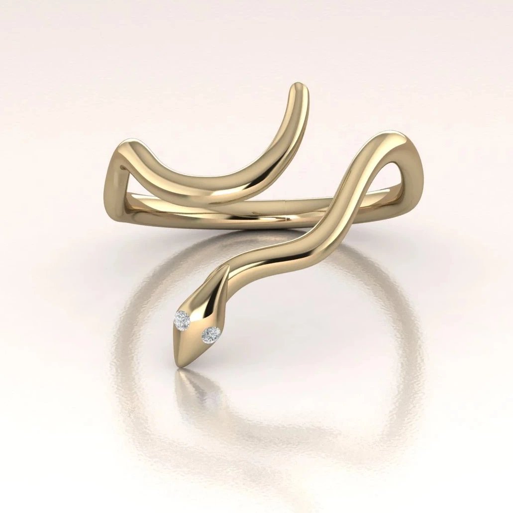 Snake ring made of white brass – buy at Poison Drop online store, SKU 47300.