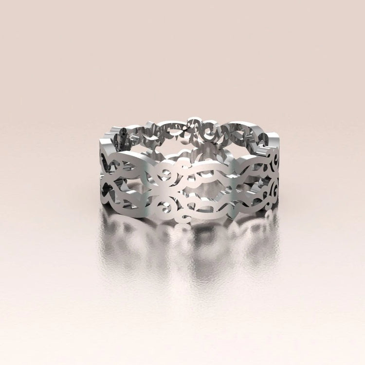 14K Gold Ornate Vintage Lace Band
